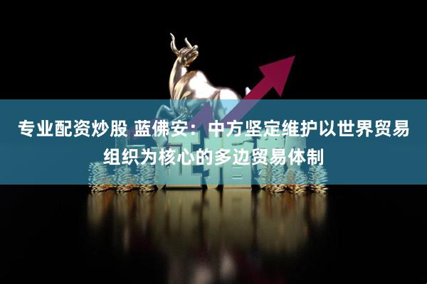 专业配资炒股 蓝佛安：中方坚定维护以世界贸易组织为核心的多边贸易体制