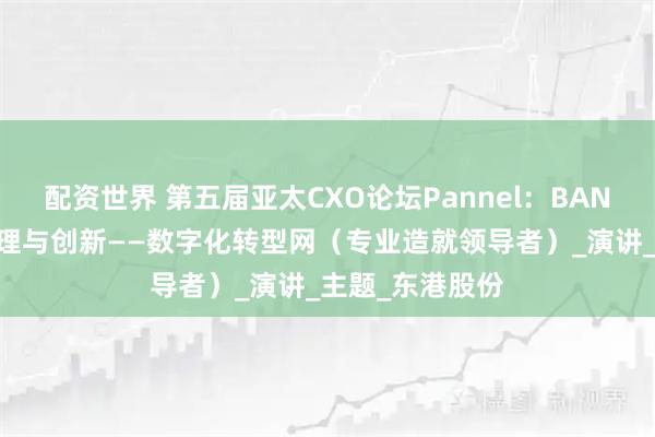 配资世界 第五届亚太CXO论坛Pannel：BANI时代的流程管理与创新——数字化转型网（专业造就领导者）_演讲_主题_东港股份